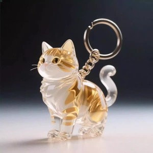 Llavero de estatuilla de gato transparente de nueva llegada | Contenedor de recuerdo de pelo de mascota | Encanto de resina personalizado para memoria y decoración de mascotas - Product Image 4