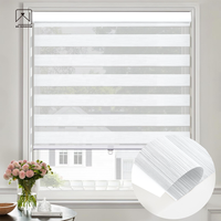 Persianas Zebra de Fábrica con Motor DC, Impermeables, Fáciles de Limpiar, de Doble Capa, para Baños y Ventanas Comerciales