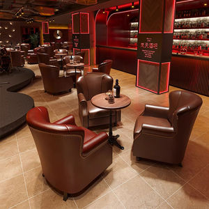 Canapé de style américain rétro Fauteuil en bois massif <span class=keywords><strong>Chaise</strong></span> de bar à cigares Hôtel Café Canapé Sièges de stand - Product Image 2