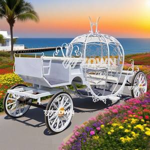 Prinzessinnen-Stilvolle Kürbis-Hochzeitskutsche Romantische Pferdekutsche - Product Image 2