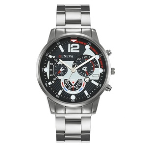 Montre Homme Tendance en Acier Inoxydable Doré, Montre-Bracelet à Quartz Style Sportif, Multi-Cadrans, Montre d'Affaires - Product Image 1