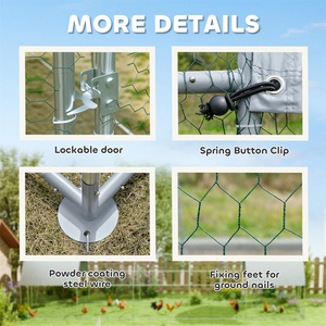 Metal Chicken Coop for <strong>Pets</strong> Outdoor <strong>Run</strong> for Small Animals - Product Image 2
