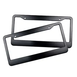 Molduras de placas de carro para motocicletas, molduras de plástico ABS em branco para carros padrão de tamanho americano, de alta qualidade personalizadas, pretas e pretas