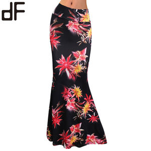 Wholesale Floral Hawaiian <strong>Skirt</strong> Sexy Mermaid Long Maxi Dress Women <strong>Wrap</strong> <strong>Skirts</strong> Print Stretch Polyester Spandex Maxi Standard - Product Image 3