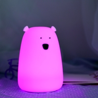 Lampe tactile LED USB en silicone pour enfants, rechargeable, personnalisable, en forme d'ours, petite, à intensité variable, pour chambre à coucher, cadeau personnalisé