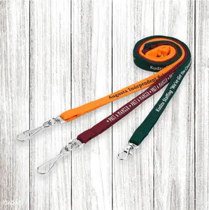 Lanyard Tabung Kustom dengan Tulisan dan Logo Dicetak, Tali Leher Staf Yang Dipersonalisasi