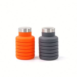 Bouteille d'eau pliable portable de haute qualité en silicone sans BPA pour le camping et les voyages avec logo - Product Image 1