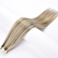 Extensions de cheveux invisibles à bandes adhésives, qualité professionnelle, vente en gros d'usine, cheveux russes Remy 100% naturels, teints, 22 pouces, lisses