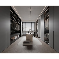 Dressing ouvert moderne sur mesure, organisateur de garde-robe de luxe pour chambre à coucher