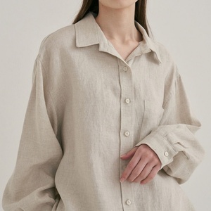 Conjunto de Lino para Mujer 2024, Camisa y Pantalones Cortos, Traje Informal Holgado, Estilo Casual, 100% Lino - Product Image 5