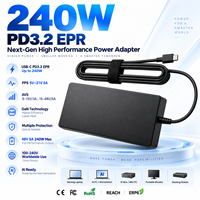 Adaptor Daya Desktop USB C PD3.2 EPR 240W 48V 5A AVS Kabel Tetap untuk Workstation AI Laptop Mini PC Pabrik OEM ODM