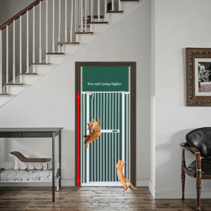 Modern ekstra uzun boylu otomatik yakın <span class=keywords><strong>Pet</strong></span> kapısı kedi köpek için yüksek basınçlı monte boşluk hiçbir sondaj gerekli-kapı için katı plastik demir - Product Image 2