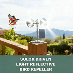 Dissuasore per Uccelli Riflettente Rotante, Repellente per Uccelli a Energia Eolica o Solare, Dissuasori per Uccelli Riflettenti a Doppia Faccia per Esterni - Product Image 4