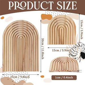 Wooden Arc Tray Set Natural Finish Decorative Home <b>Ornament</b> For <b>Desk</b> Or Wall Display - Product Image 5