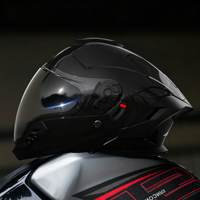 Casque de moto intégral de course homologué DOT, coque ABS, double visière, avec spoiler coupe-vent et couche de tamponnage EPS