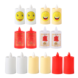 Nouveau design lumineux visage souriant en plastique bougie lumière vacances décoration décoration de la maison - Product Image 3