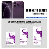 Protection d'écran en verre trempé 2.5D pour iPhone 18 Series, film protecteur d'écran avant HD transparent