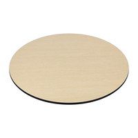 Table d'appoint ronde en placage de bois MDF, piétement en fer noir mat en forme d'ampoule, table basse