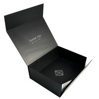 Boîte cadeau rigide magnétique personnalisée pour parfums et chapeaux, avec gaufrage, matériaux recyclés, noire