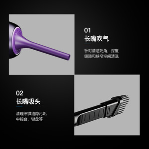 Aspirador inalámbrico de mano de alta potencia de 120W para coche y hogar, eliminador de polvo portátil de succión súper fuerte de doble uso - Product Image 4