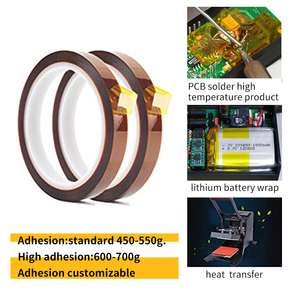 30mm Wide Double Sided Gold Finger <strong>PI</strong> Polyimide Film Insulation <strong>Tape</strong> For PCB 0.025mm Thickness Adhesive Silicone - Product Image 3