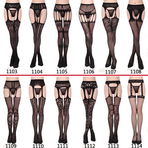 Collants en résille jacquard à bretelles très vendus en Europe et aux États-Unis, combinaison sexy, bas en soie amusants, collants d'été, collants de religieuse - Product Image 5