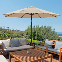 Parasol de terrasse portable, parasol d'extérieur, structure robuste et résistante à la rouille, poignée facile à retourner et réglage de l'inclinaison.