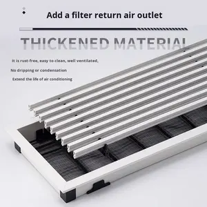 Ultra-Narrow Embedded Linear Invisible Frame ABS Vierkant-Auslass gitter für minimalist ische zentrale Klimaanlage grenz überschreitend - Product Image 4