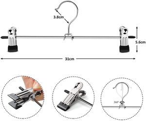 Cintres pour pantalons en métal avec clips <span class=keywords><strong>Cintre</strong></span> pour pantalons en métal antidérapant Cintres pour shorts <span class=keywords><strong>à</strong></span> faible encombrement - Product Image 2