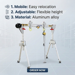 500 kg 1000 kg Mobile Adjustable Height Portable Folding Aluminum Alloy Gantry <b>Crane</b> 2 Ton - Product Image 1