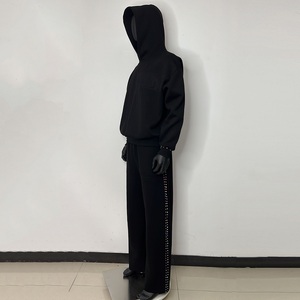 OEM Men's Multicolour Rhinestone Heavyweight Sweatsuit Embossed Hoodie And <b>Sweatpants</b> <b>Sets</b> - Product Image 4