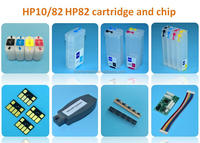 BOMA.LTD 4 Warna/Set untuk HP10 82 Kartrid Tinta Isi Ulang dengan Chip Reset Otomatis untuk Printer HP Designjet 500 500PS 800 800PS