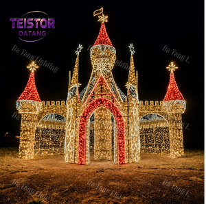 Motif de château de Noël illuminé avec structure LED pour les paysages de festivals en plein air et les parcs à thème - Product Image 5