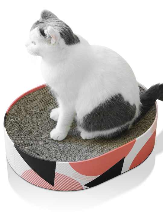 Hot Sale Oval Cat Scratcher Recycled Furniture Toy Protector