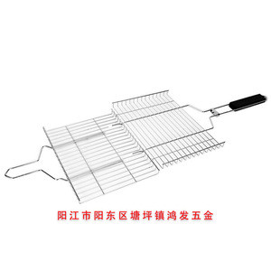 Hongfa Square Barbecue Grill 30x25cm Thickened Steel Grid For Grilling Meat Steak Fish Portable Durable Outdoor BBQ Use - Product Image 3