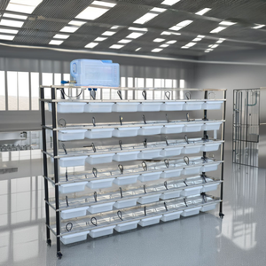 Grande quantité en gros – Cage robuste en acier inoxydable et plastique, design simple, pour l'alimentation et l'observation des souris, rats, hamsters et petits animaux - Product Image 2