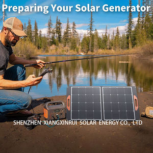 XXR 100W taşınabilir katlanabilir GÜNEŞ PANELI şarj PERC tipi ayarlanabilir Kickstands DC 12-15V çıkışı ile taşınabilir güç istasyonu için - Product Image 6