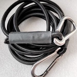 Crochet de corde élastique pour sports de plein air, 30cm, en acier inoxydable avec mousqueton pour accessoires de kayak et de canoë - Product Image 4