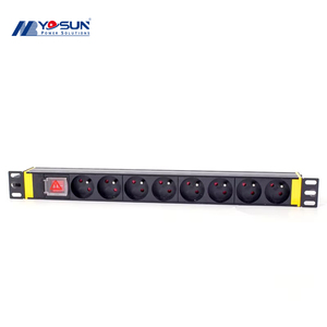 Service OEM, unité de distribution d'alimentation 19'' 1U 8 voies, bande de distribution d'alimentation pour serveur en rack français, avec protection contre les surcharges et les surtensions, CE RoHS - Product Image 2