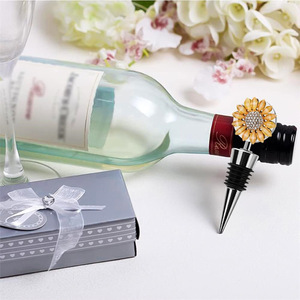 In stock: diamond-encrusted decorative bottle stoppers, bee alloy pearl <b>wine</b> bottle stoppers, sunflower metal <b>wine</b> stoppers - Product Image 3