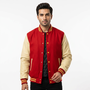 Custom Classic <b>Top</b> Quality Varsity Jackets Plain Fashion Design Baseball Jackets Wool Body College Baseball Jacket For Men - Product Image 1