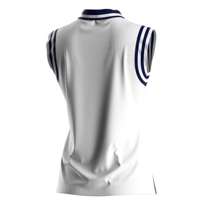 เสื้อโปโลแขนกุดผู้หญิง สีขาวกรมท่า สำหรับฝึกซ้อมกอล์ฟ - Product Image 3