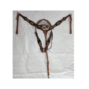 Headstalls en cuir noir occidental bling avec le montage de boucle en laiton OEM & ODM bienvenue headstall en cuir occidental dans le prix économique - Product Image 1