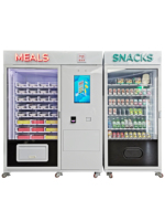Distributeurs automatiques de hamburgers et de plats chauds 24h/24, 2 en 1, avec lecteur de cartes et système de paiement par pièces