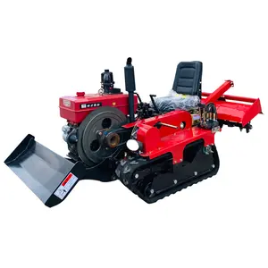 Cultivador de potencia de tractor, 25HP, tractor trepador de goma de alta calidad, diésel, pequeño, minioruga