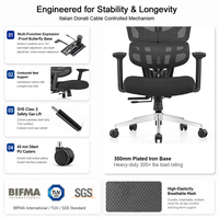 Chaise de bureau ergonomique à dossier haut en maille réglable avec repose-pieds, appui-tête 4D, accoudoirs 3D et soutien lombaire pour atelier de luxe