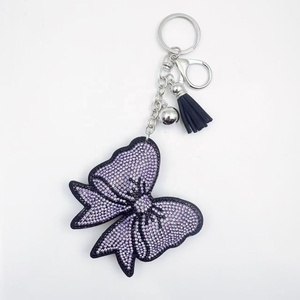 New Creative Bling Rhinestones <b>Studded</b> Bow Keychain With Tassel for Car Keys <b>Bag</b> Charm Pendant Sparkling Bow Keyring Accessories - Product Image 6