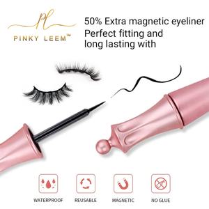 Vente en gros de cils magnétiques à marque privée, colle, eye-liner, 3 paires, kit de cils magnétiques naturels, faux cils en vison 3D magnétiques - Product Image 4