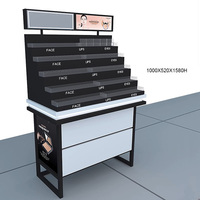 Rak Display Kosmetik Modern Ukuran Khusus dengan Rak Stainless Steel & Kayu untuk Rak Display Makeup Ramah Lingkungan