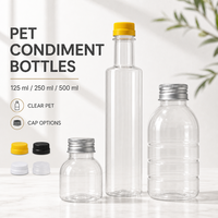 Botella de Plástico PET para Salsas de 125ml, 250ml, 500ml, Envase para Condimentos, Jengibre, Jugo, Salsa de Soya, Hecho en China